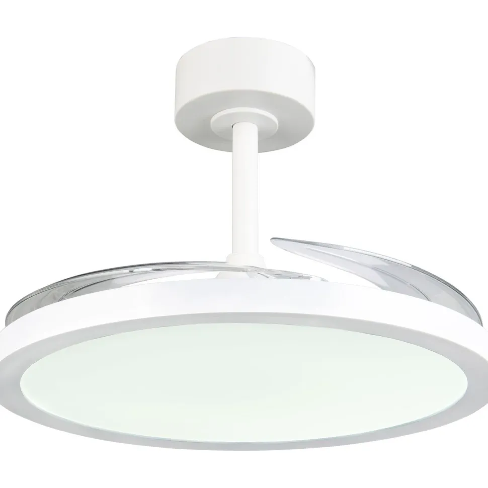 Tuuletinkattovalaisin Trio Kasfjord Starlight Ø106.5cm LED mattavalkoinen