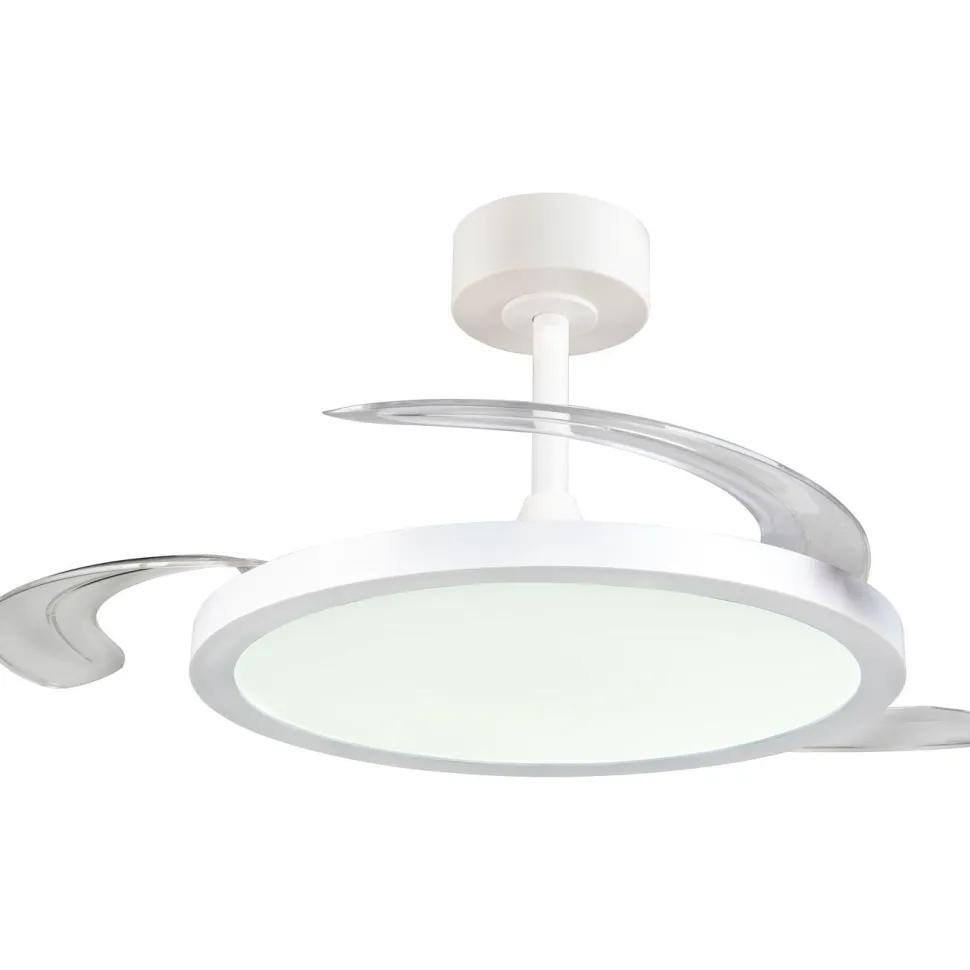 Tuuletinkattovalaisin Trio Kasfjord Starlight Ø106.5cm LED mattavalkoinen