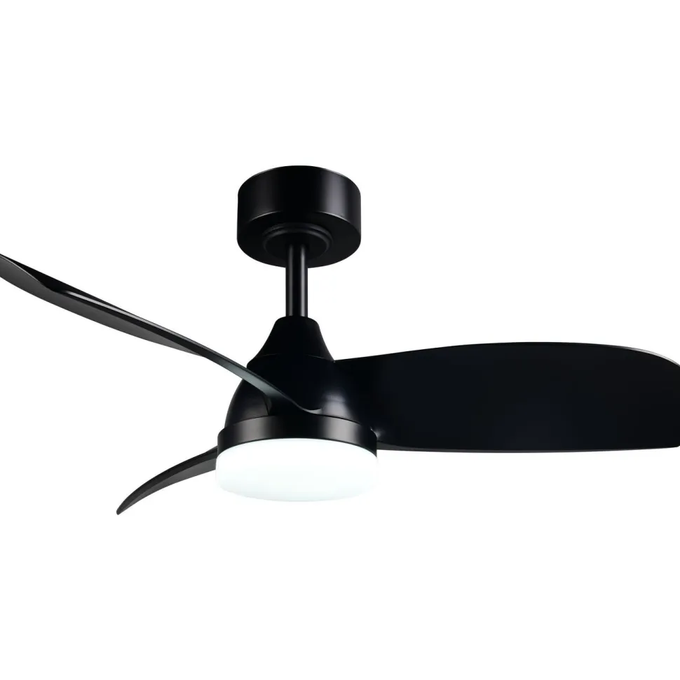 Tuuletinkattovalaisin Trio Helsinki Ø90cm LED mattamusta