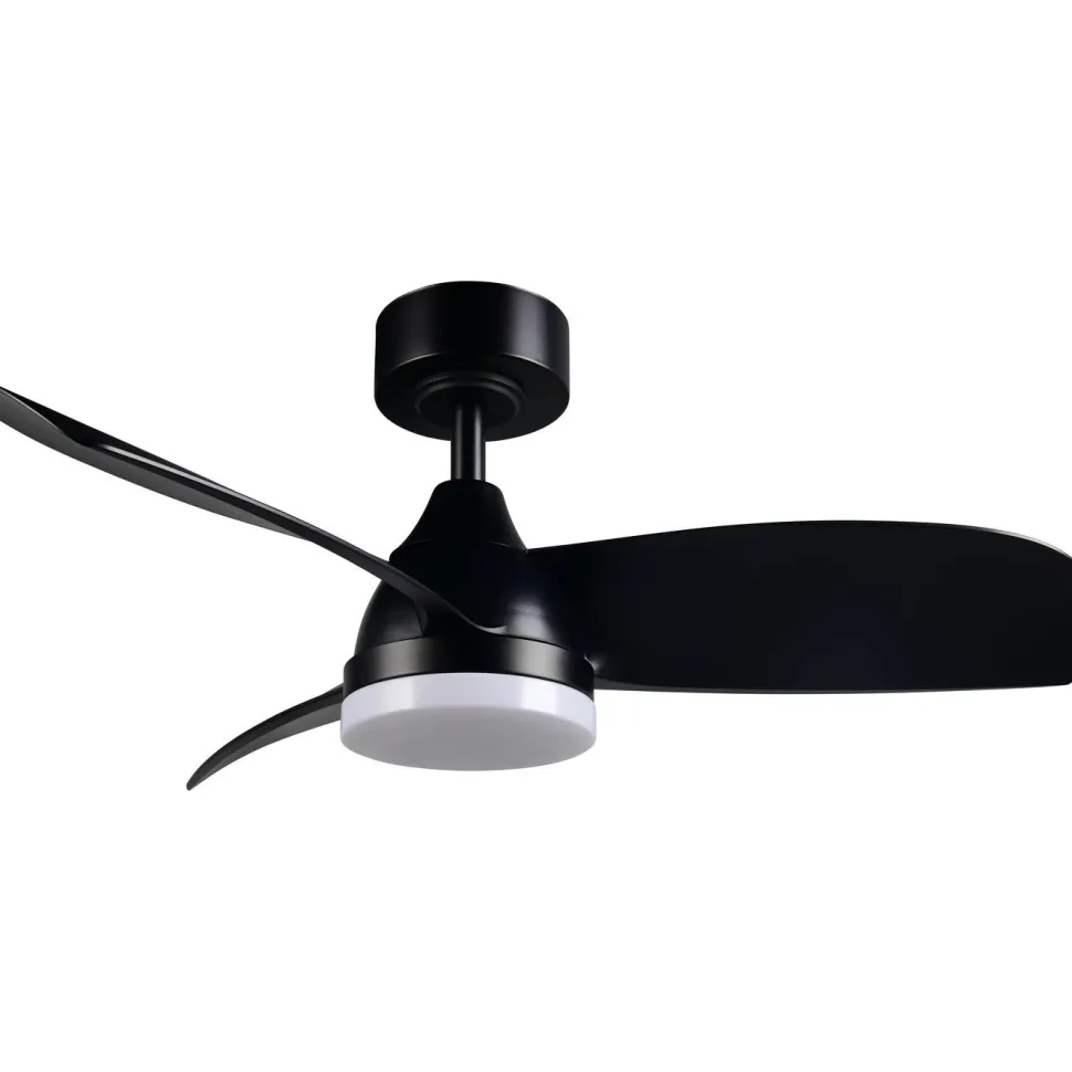 Tuuletinkattovalaisin Trio Helsinki Ø90cm LED mattamusta