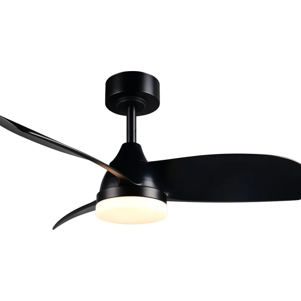 Tuuletinkattovalaisin Trio Helsinki Ø90cm LED mattamusta