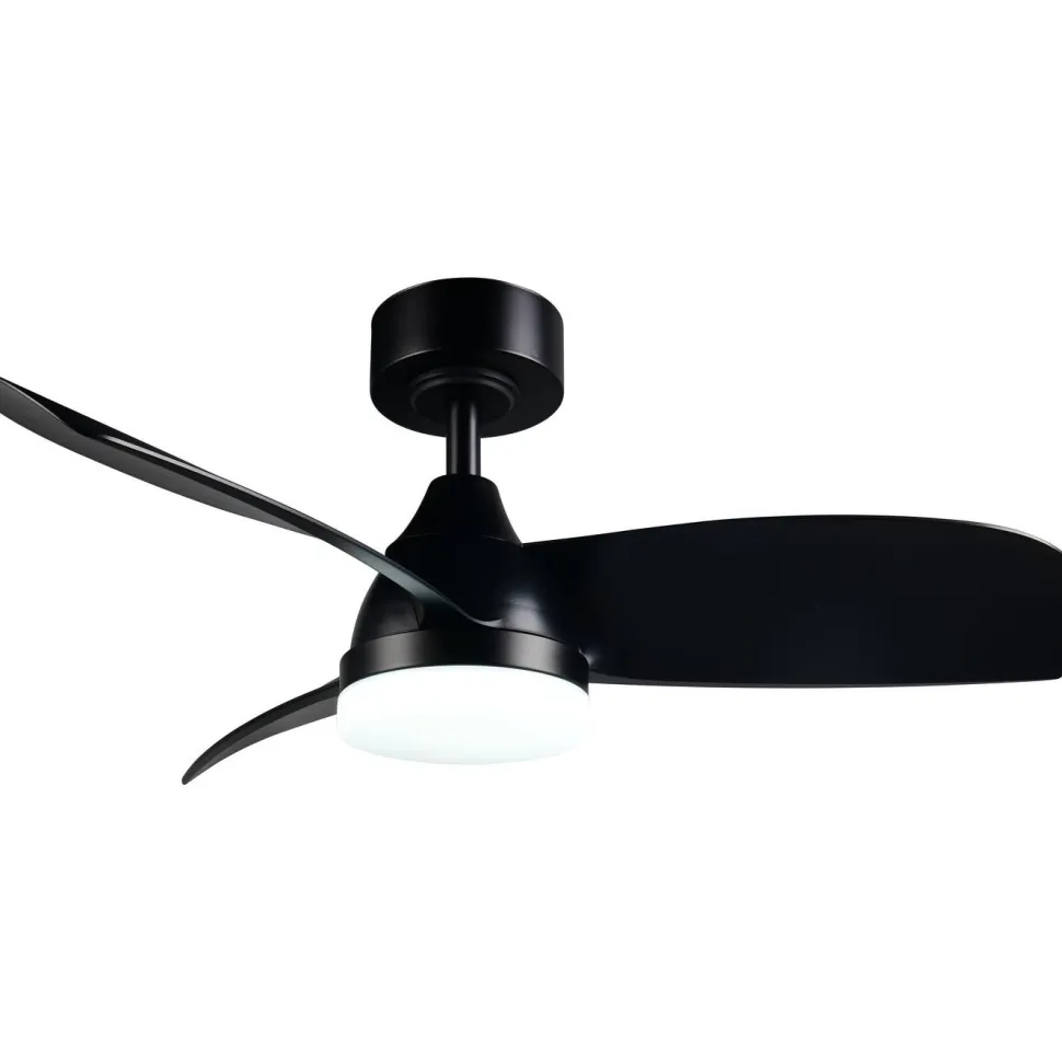 Tuuletinkattovalaisin Trio Helsinki Ø90cm LED mattamusta