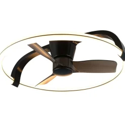 Tuuletinkattovalaisin Trio Stockholm Ø73.5cm LED mattamusta