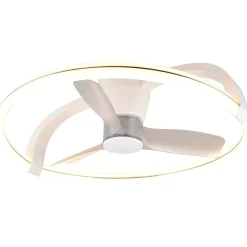 Tuuletinkattovalaisin Trio Stockholm Ø73.5cm LED mattamusta