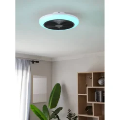 Tuuletinvalaisin Eglo Sayulita RGB Ø46cm, 2700-6500K, IP20, valkoinen/musta