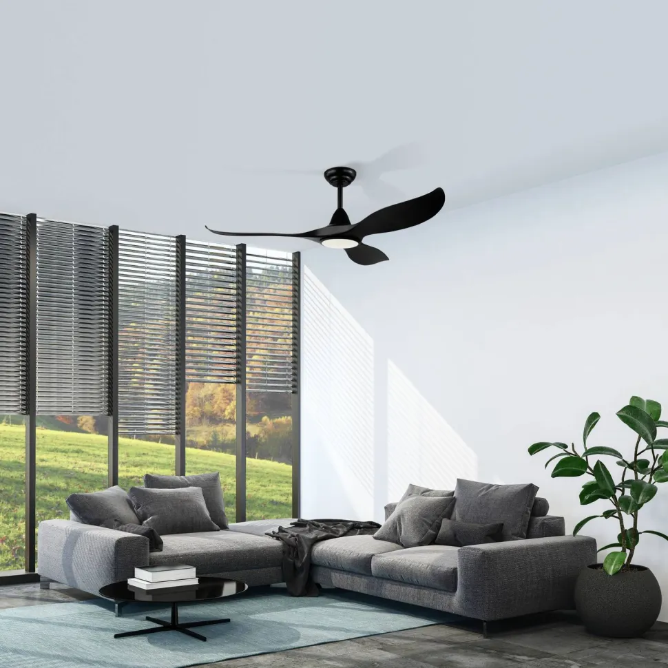 Tuuletinvalaisin Eglo Cirali 52 Ø1320 mm 15 W mattamusta ABS