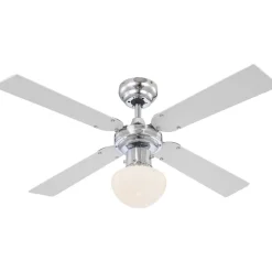 Tuuletinvalaisin Globo Champion Ø105cm 60W valkoinen