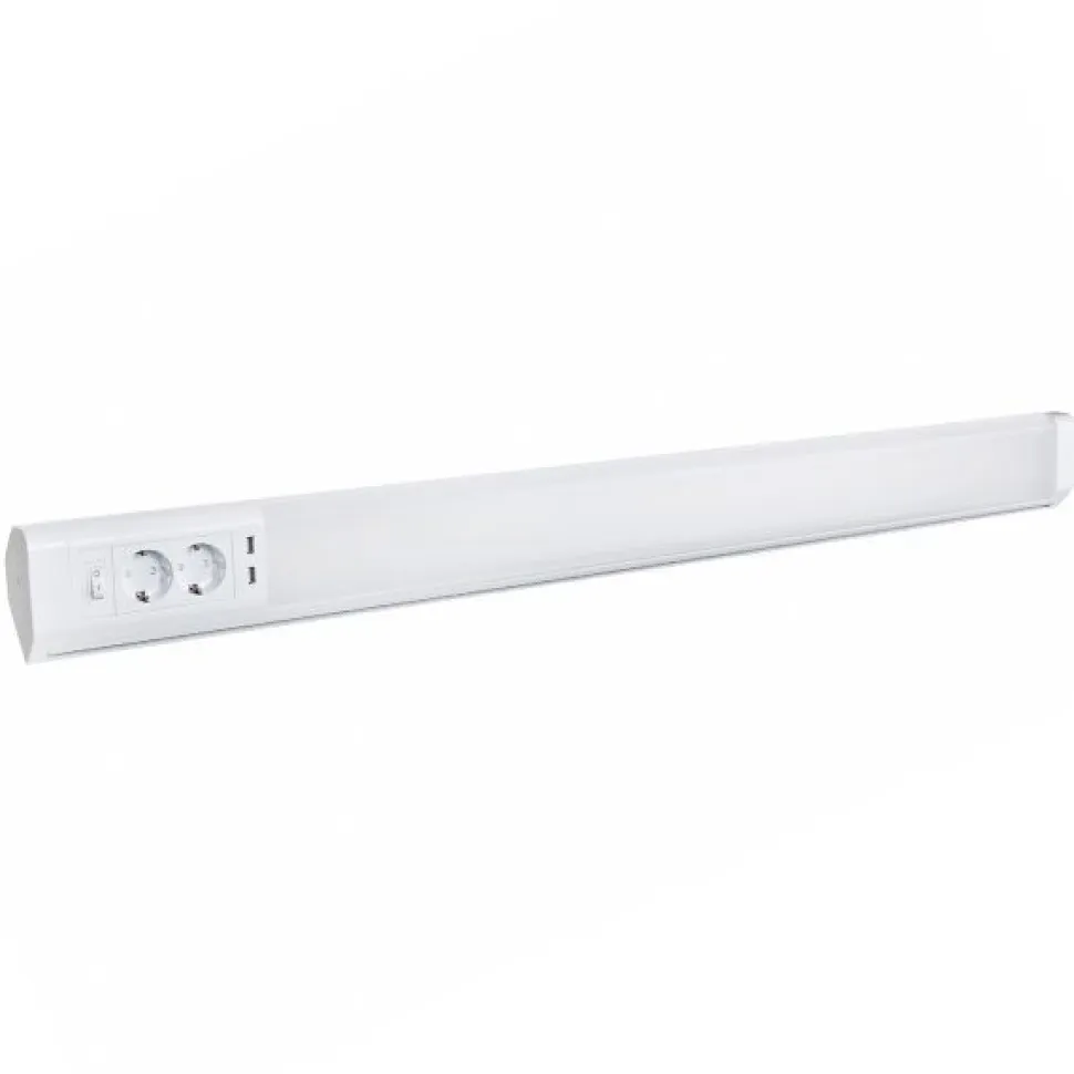 Työpistevalaisin Elektra LED 10 W 2xUSB-paikka 2xPistokepaikka 518 mm