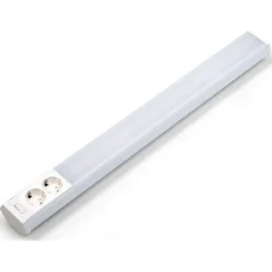 Työpistevalaisin M-Light Cindy Pro LED T8, kytkin + pistorasia, 590mm, valkoinen