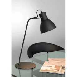 Työpöytävalaisin Lucide Shadi Ø20x50cm 40W himmennettävä musta