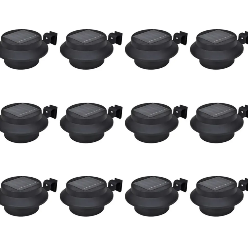 Ulkoaurinkokennovalaisin aitaan 12 kpl led musta