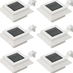 Ulkoaurinkokennovalaisin 6 kpl led neliö 12cm valkoinen