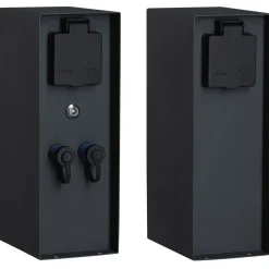 Ulkopistorasiapylväs hämärätunnistimella Paulmann Plug & Shine Rio, IP44, antrasiitti