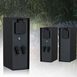 Ulkopistorasiapylväs hämärätunnistimella Paulmann Plug & Shine Rio, IP44, antrasiitti