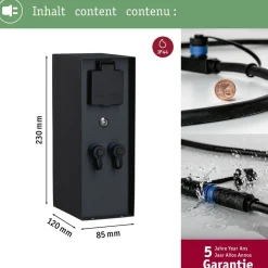 Ulkopistorasiapylväs hämärätunnistimella Paulmann Plug & Shine Rio, IP44, antrasiitti
