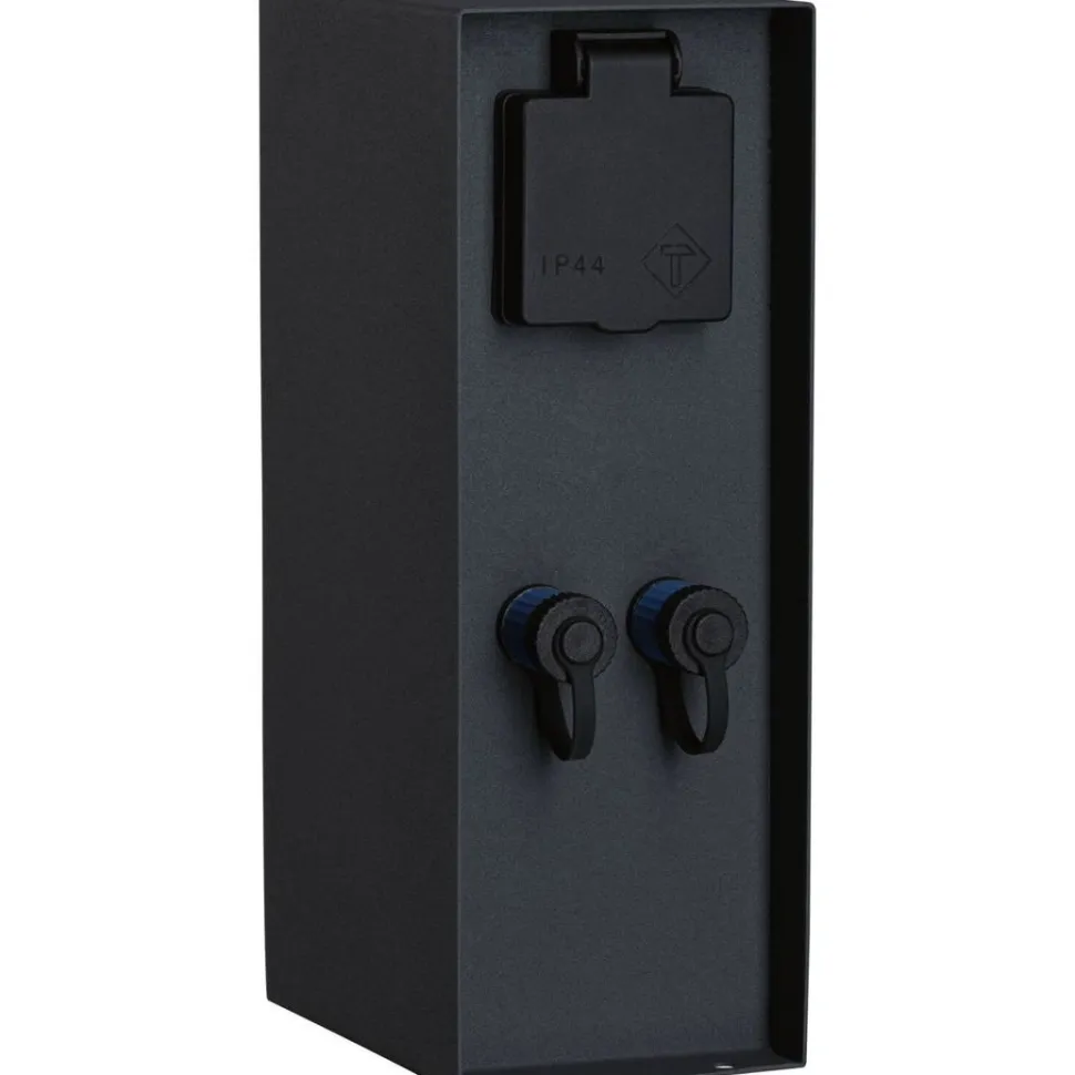 Ulkopistorasiapylväs Paulmann Plug & Shine Rio, IP44, antrasiitti