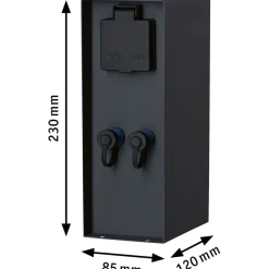 Ulkopistorasiapylväs Paulmann Plug & Shine Rio, IP44, antrasiitti
