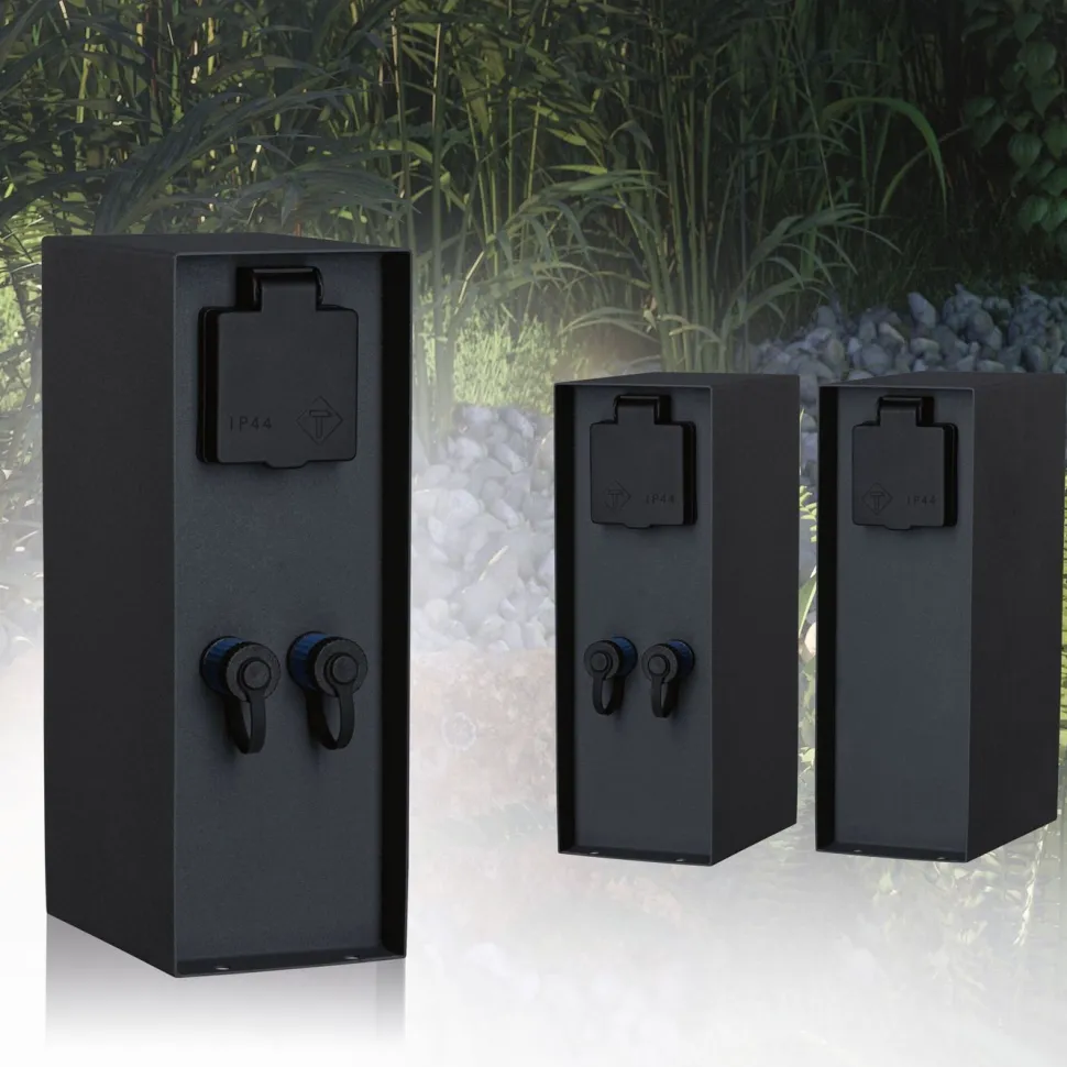 Ulkopistorasiapylväs Paulmann Plug & Shine Rio, IP44, antrasiitti