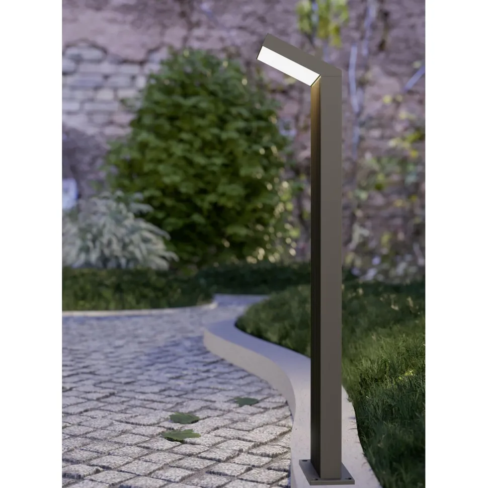 Ulkopylväsvalaisin Eglo LED Grottazzolina musta, puhtaan valkoinen valo