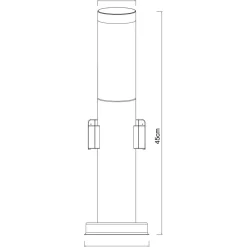 Ulkopylväsvalaisin Globo Boston 2 pistorasialla 45 cm IP44 antrasiitti