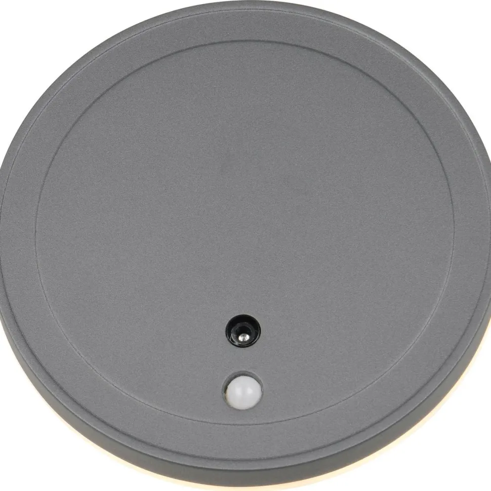 Ulkoseinävalaisin Trio Fortaleza LED Ø14cm ladattava liike- ja hämärätunnistin antrasiitti