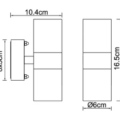 Ulkoseinävalaisin Globo Style Ø60mm 2x5W teräs