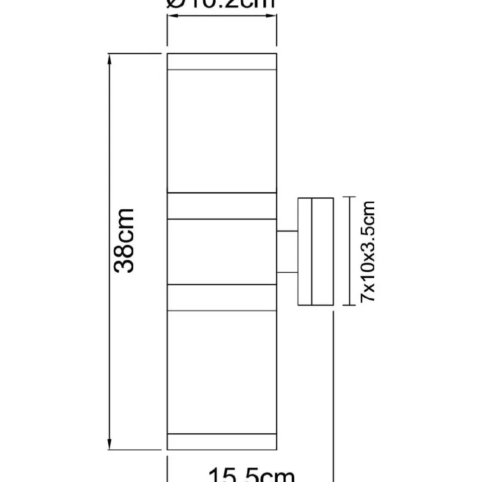 Ulkoseinävalaisin Globo Xeloo 2x60W teräs