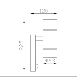 Ulkoseinävalaisin Lucide Arne-LED liiketunnistimella Ø63 cm 2x5W IP44 musta