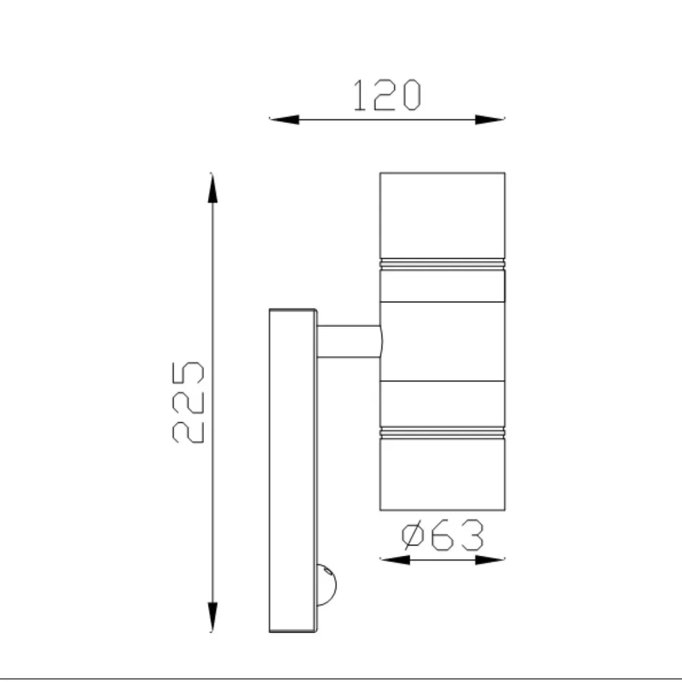 Ulkoseinävalaisin Lucide Arne-LED liiketunnistimella Ø63 cm 2x5W IP44 musta