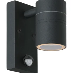 Ulkoseinävalaisin Lucide Arne-LED liiketunnistimella Ø63 cm 1x5W IP44 musta