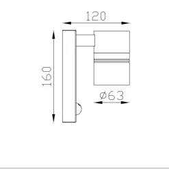 Ulkoseinävalaisin Lucide Arne-LED liiketunnistimella Ø63 cm 1x5W IP44 musta