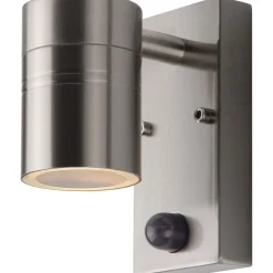 Ulkoseinävalaisin Lucide Arne-LED liiketunnistimella Ø63 cm 1x5W IP44 satiinikromi
