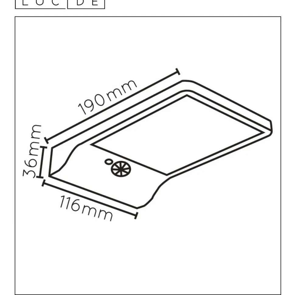 Ulkoseinävalaisin Lucide Basic LED 1x3W IP44 musta