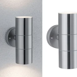 Ulkoseinävalaisin Paulmann Flame, IP44, 6cm, rst