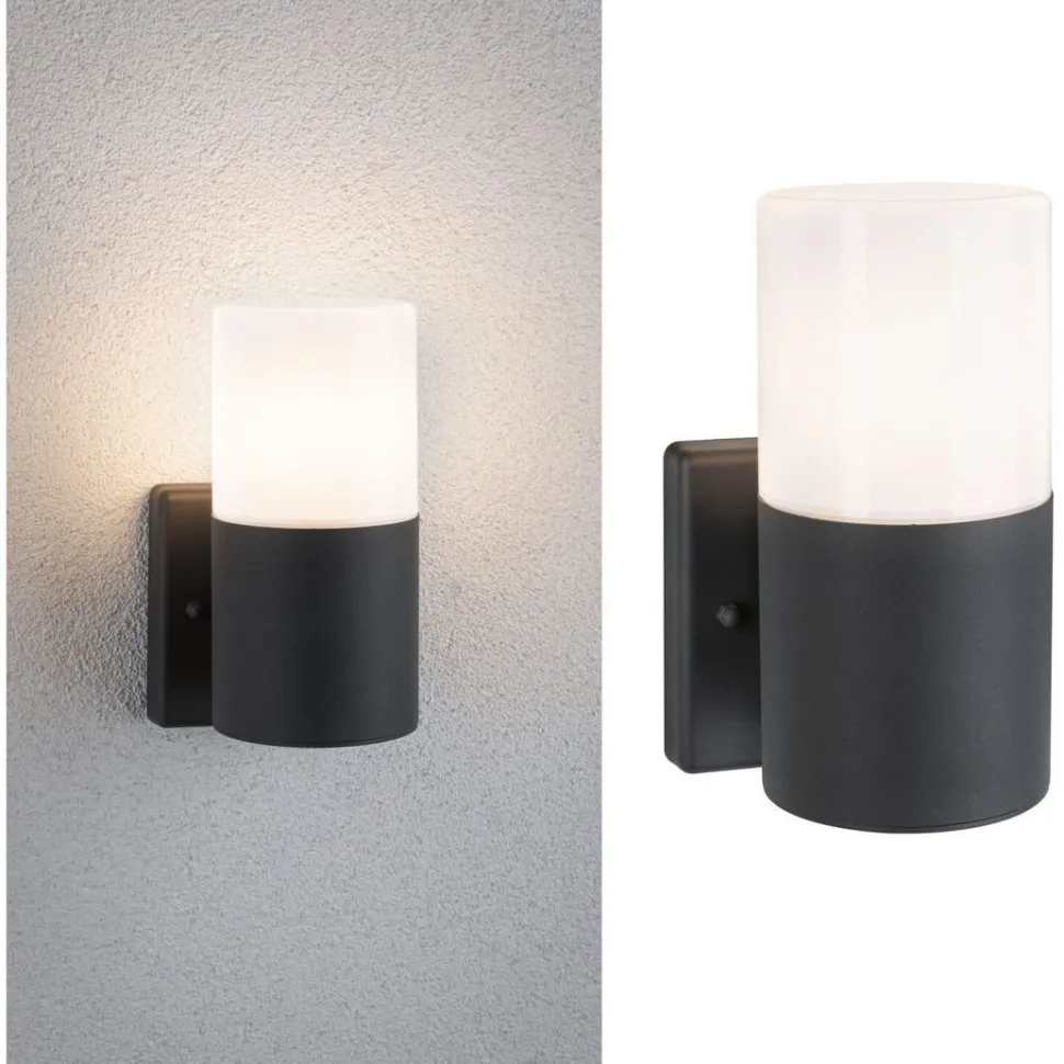 Ulkoseinävalaisin Paulmann Tubs, IP44, 10.5x12.3cm, mattaharmaa