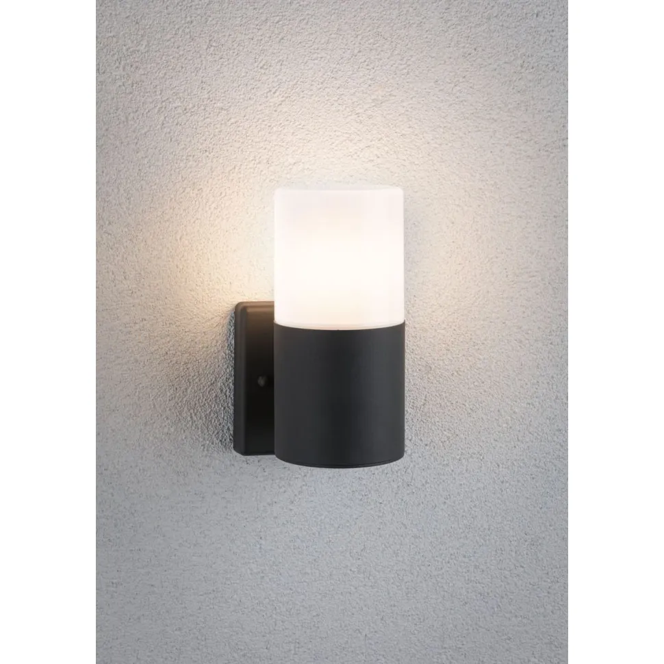 Ulkoseinävalaisin Paulmann Tubs, IP44, 10.5x12.3cm, mattaharmaa