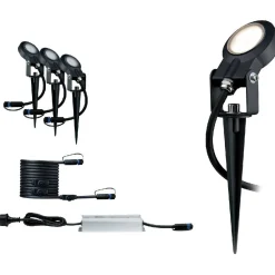 Ulkospottisarja Paulmann Plug & Shine IP67 3-osainen musta