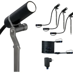 Ulkospottisarja Paulmann Plug & Shine 3-osainen musta