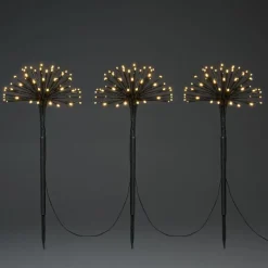 Ulkovalosarja Konstsmide Voikukat, IP44, 3-osainen, 192 x LED, amber