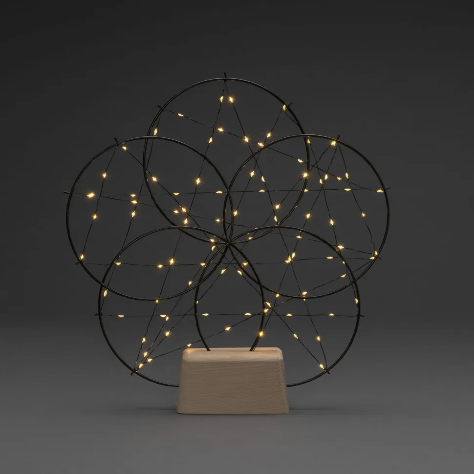 Unisieppari Konstsmide, 100 x LED, Ø40cm, puujalusta