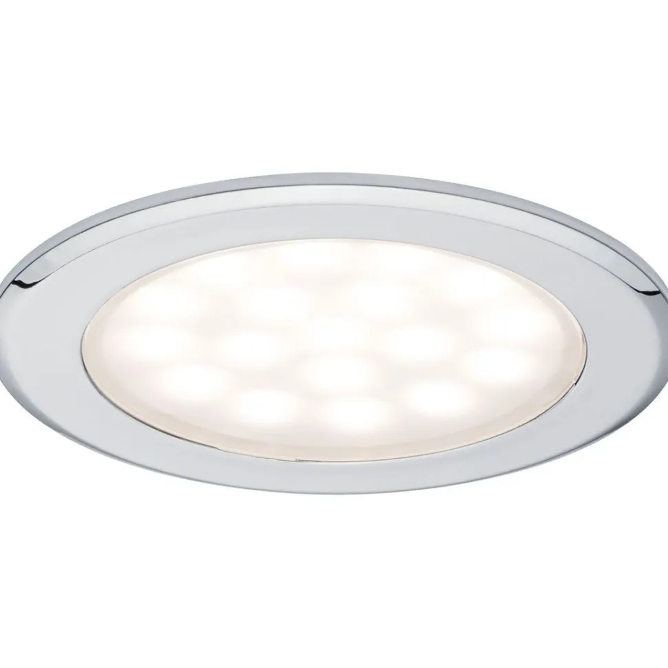 Upotettava LED-kalustevalaisin Paulmann Mirror, 2kpl, Ø65mm, 2.5W, 180lm, 3000K, mattavalkoinen