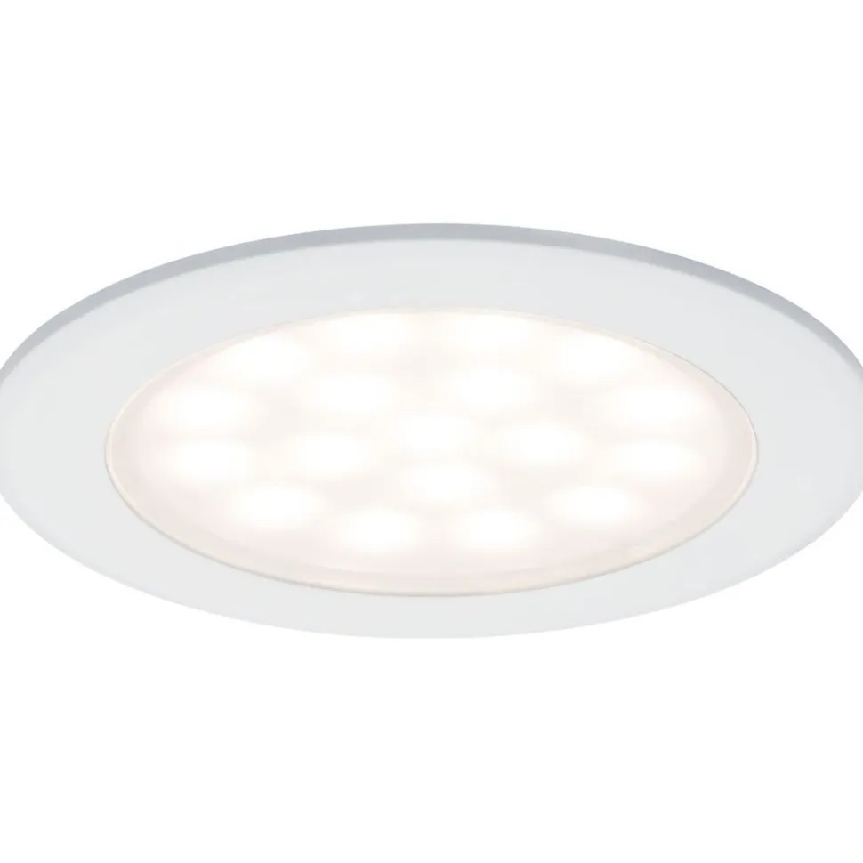 Upotettava LED-kalustevalaisin Paulmann Mirror, 2kpl, Ø65mm, 2.5W, 180lm, 3000K, mattavalkoinen