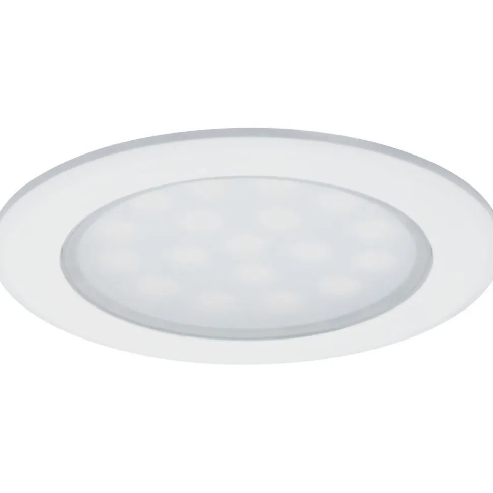 Upotettava LED-kalustevalaisin Paulmann Mirror, 2kpl, Ø65mm, 2.5W, 180lm, 3000K, mattavalkoinen