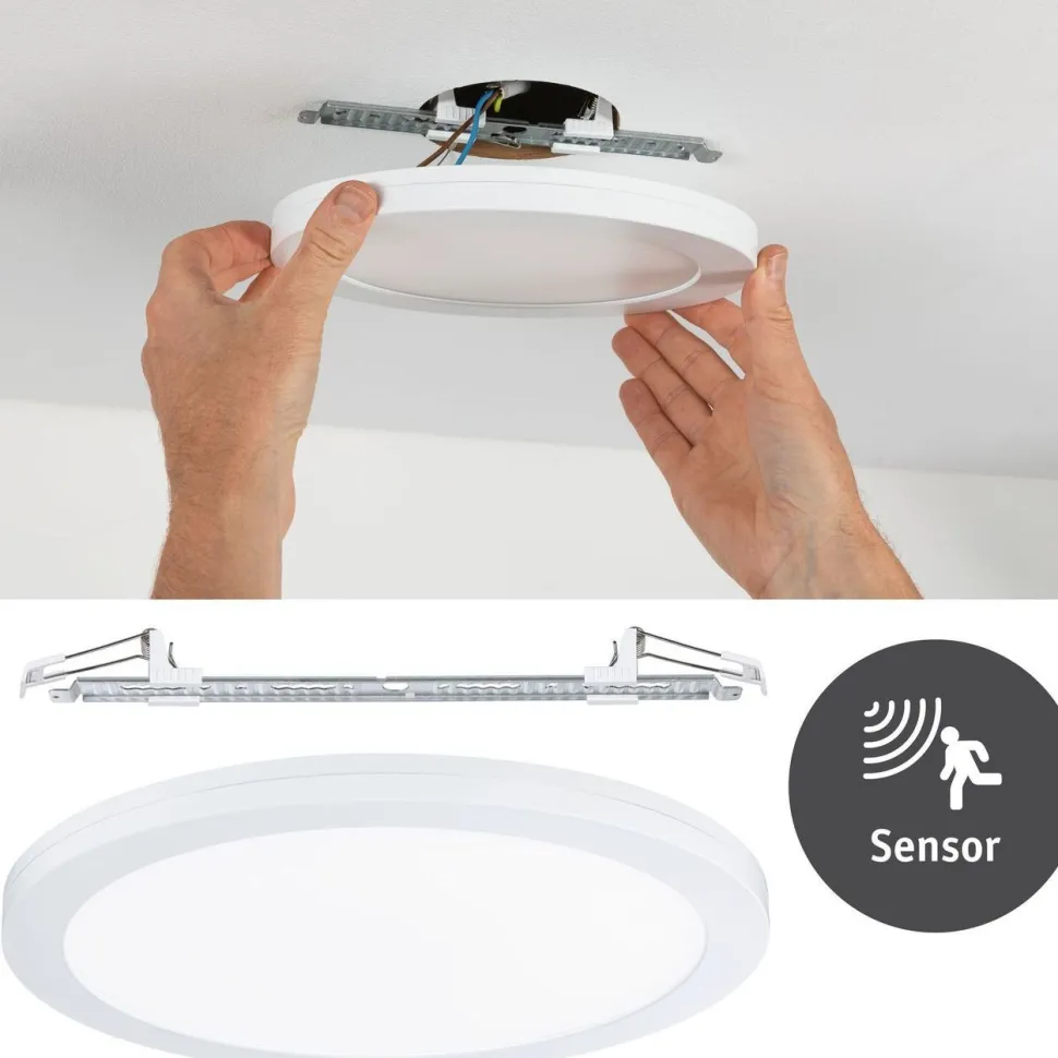Upotettava LED-paneeli liiketunnistimella Paulmann 2in1 Cover-it, Ø33cm, 22W, 4000K, mattavalkoinen
