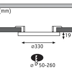 Upotettava LED-paneeli liiketunnistimella Paulmann 2in1 Cover-it, Ø33cm, 22W, 4000K, mattavalkoinen