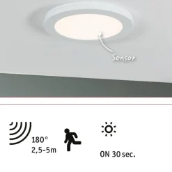 Upotettava LED-paneeli liiketunnistimella Paulmann 2in1 Cover-it, Ø22.5cm, 16.5W, 4000K, mattavalkoinen