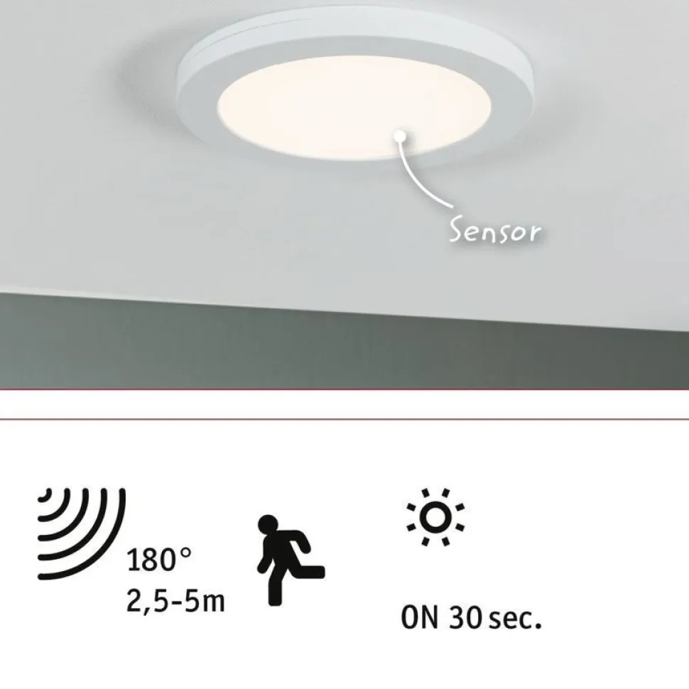 Upotettava LED-paneeli liiketunnistimella Paulmann 2in1 Cover-it, Ø22.5cm, 16.5W, 4000K, mattavalkoinen