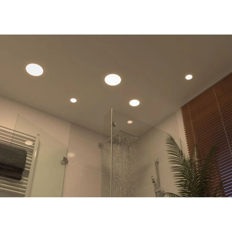 Upotettava LED-paneeli Paulmann Veluna, IP44, Ø7.5cm, 4.5W, 4000K, satiini