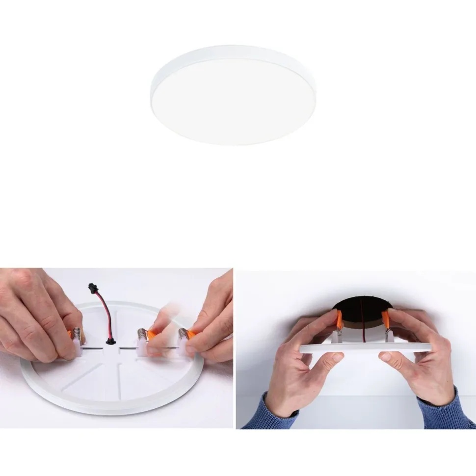 Upotettava LED-paneeli Paulmann VariFit Veluna Edge, IP44, Ø9cm, 6W, 4000K, valkoinen