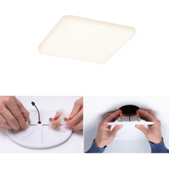 Upotettava LED-paneeli Paulmann Veluna, IP44, 12.5x12.5cm, 8.5W, 3000K, satiini
